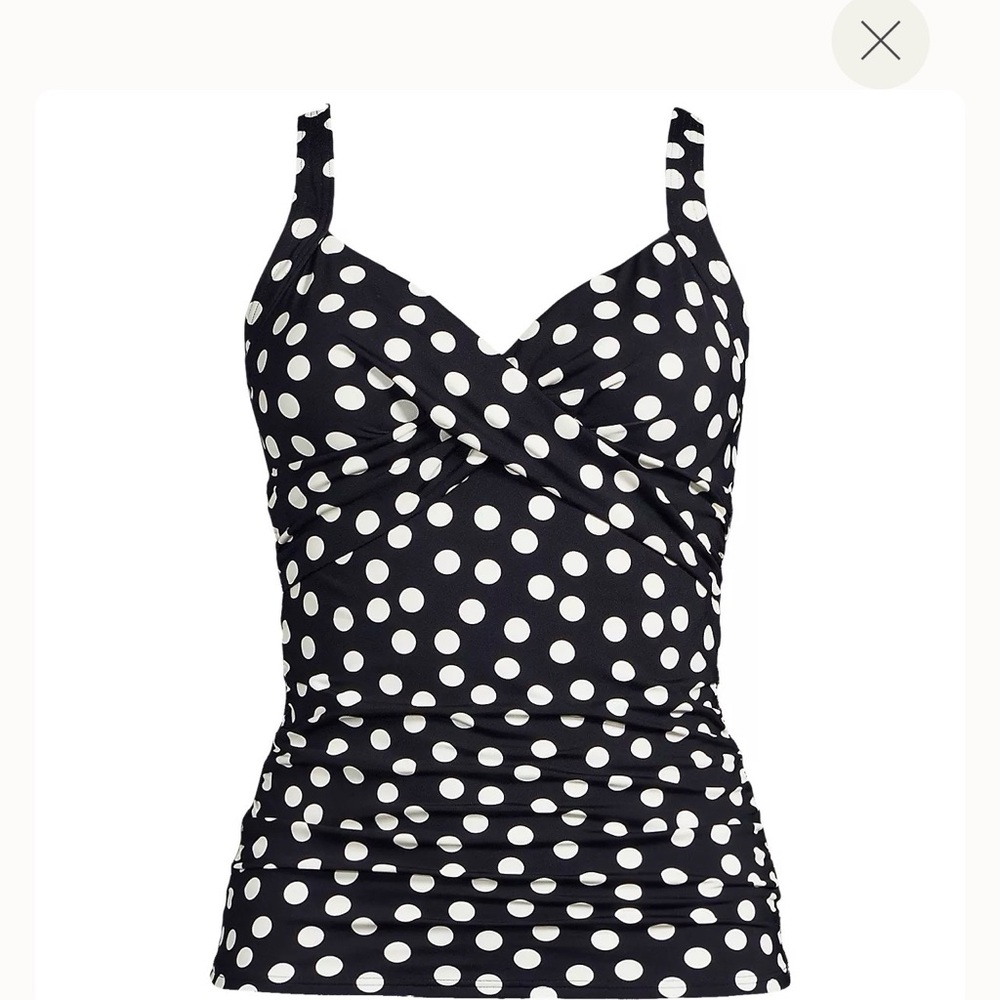 Land’s End DDD-cup Sweetheart Wrap Underwire Tankini Top